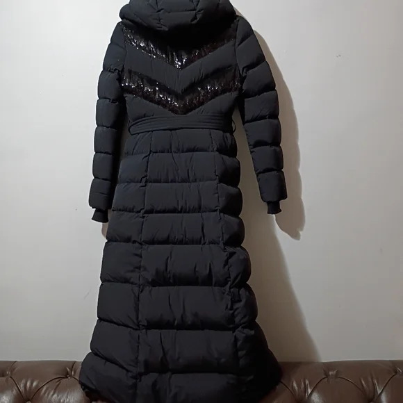 Mackage Adina Down Long Winter Coat With Sequins! Gorgeous!! Size Small Black - Picture 6 of 9